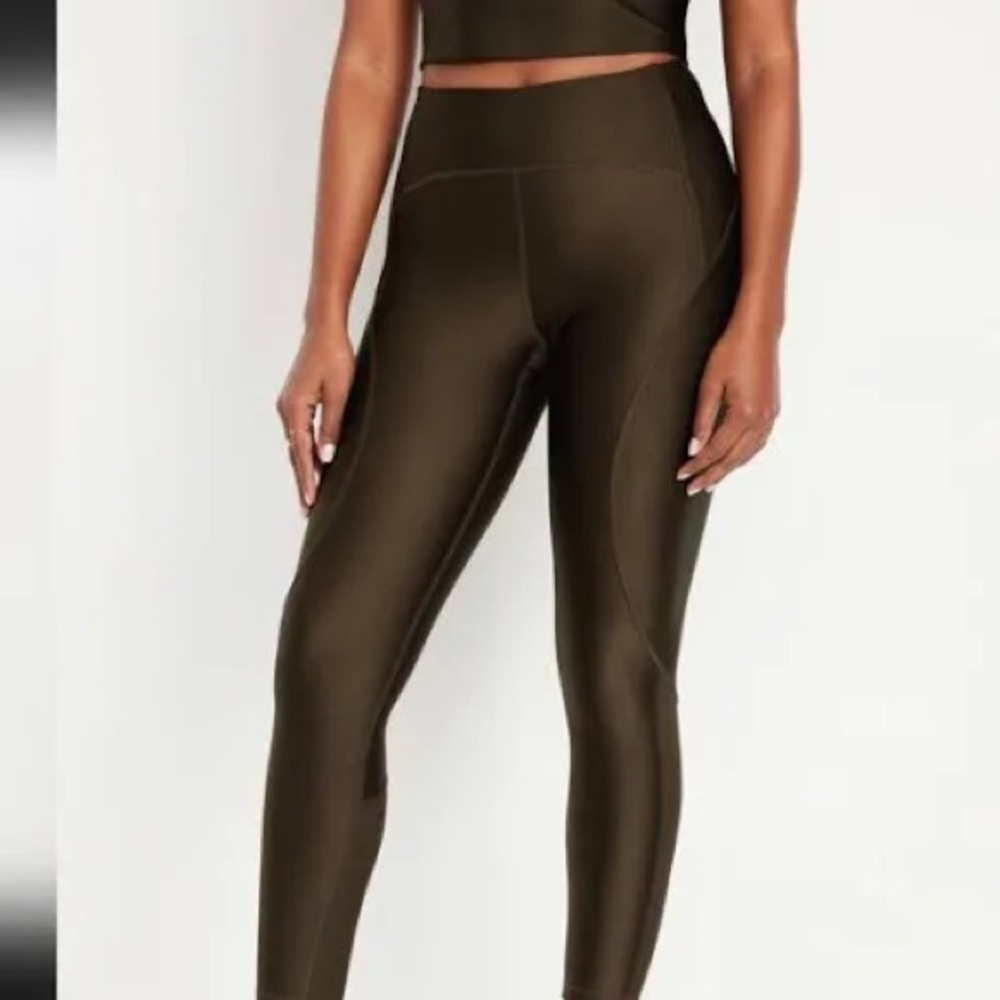 NWT High Rise PowerSoft 7/8 Brown Sheen